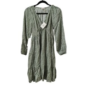 Faherty Sirene Mini Dress XS Green Riverton Ditsy Floral Viscose NWT 💐